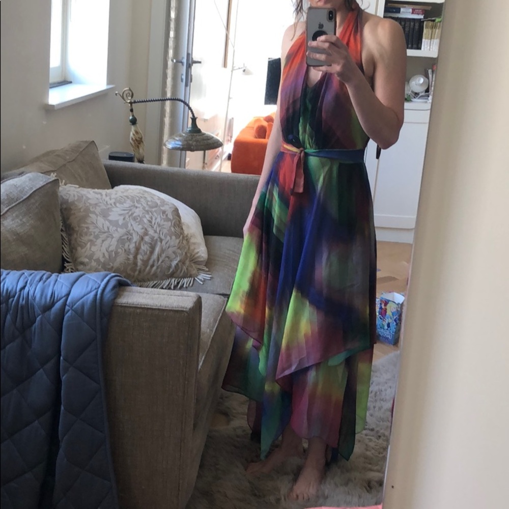 Suzi chin halter neck chiffon maxi dress